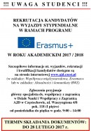 Rekrutacja studentów - studia i praktyki w programie Erasmus+